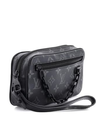 Louis Vuitton Pochette Volga Monogram Eclipse Canvas clutch bag - Zwart