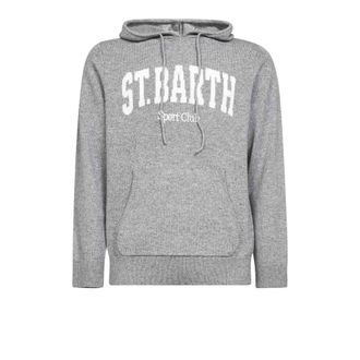 MC2 Saint Barth Hoodies & sweatvesten, Heren, Grijs, XL, Wol, Sb Sport 15M Emb Hoodie