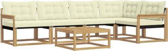 vidaXL Conjunto De Sof&aacute;s De Exterior 6 Uds. Blanco Y Crema Vidaxl