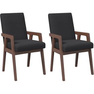 vidaXL Vidaxl - Sedie da Pranzo con Cuscini 2pz Marrone Legno Massello di Hevea