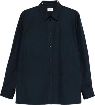 Saint Laurent Donkerblauwe Kraagshirt - Heren - Casual Overhemden - Blauw - XL - Overhemden