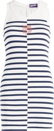 Jean Paul Gaultier Sleeveless Mirrored Stripe Mini Dress