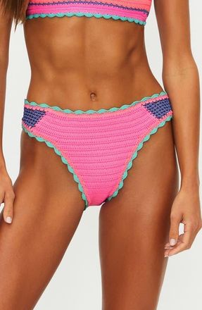 Beach Riot Maisy Bikini Bottoms in Sea Breeze Crochet at Nordstrom, Size X-Large
