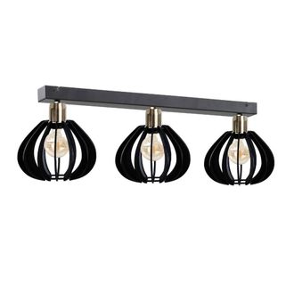Netlighting Gemma Ceiling Spotlight Bar Black Gold 60cm 3x E27