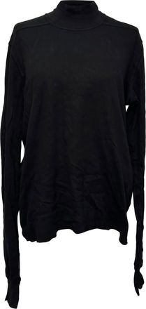 Rick Owens Turtleneck Sweater in Black Cotton