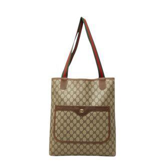 Gucci Gg Plus Beige Pvc Shoulder Bag Tote Bag (Pre-Owned)