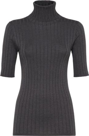 Brunello Cucinelli roll-neck top - women - Nylon/Cashmere/Silk/Polyester - L - Grey