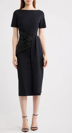 La Petite Robe Di Chiara Boni Sedva Sequin Cocktail Dress in 37 Black at Nordstrom, Size 10