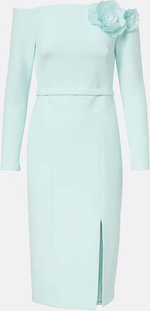 SAFiYAA Abito midi Jay in cr&ecirc;pe con applicazioni floreali