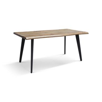 Konte Design Mesa de madera con acabado roble y patas de metal negro 160x90