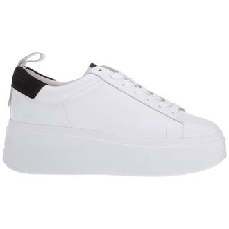 Ash Moon Leather Womens Trainers - UK 8 - US 10 Women - EU 41 - White Black Bordeaux - Size:UK 8