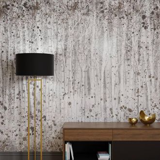 Superfresco Easy Painterly Woods Neutral Print To Order 3m x 2.8m Mural in Beige