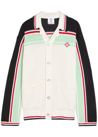 Casablanca Casablanca Striped-crochet Cotton Shirt - White - XL