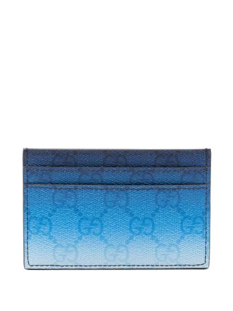 Gucci ombr&eacute;-finish GG cardholder - men - Calf Leather - One Size - Blue