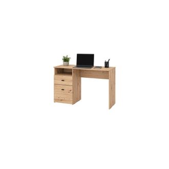 Dmora Escritorio Frutal, 2 Cajones, 2 Estantes, Un Compartimento, 127x51x77h Cm Marr&oacute;n Roble Nudos