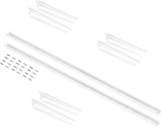 Emuca Kit Para 3 Estantes Con Sopores Y Perfiles De Fijaci&oacute;n A Pared Jagmet, Longitud 230mm, Acero, Pintado Blanco - Emuca