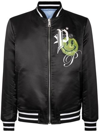 Philipp Plein Bomberjack met satijnen afwerking - Blauw