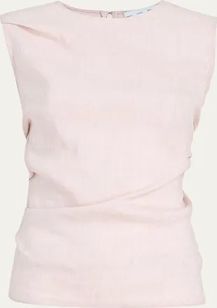 Proenza Schouler Anoushka Ruched Slub Linen Top
