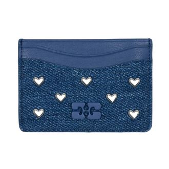 Ganni Wallets & Cardholders, female, Blue, Size: ONE SIZE Bou Denim Card Holder