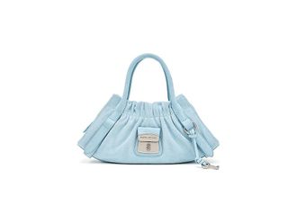 Marc Jacobs The Cristina Small Satchel Satchel Womens Handbags Blue Mist, Suede