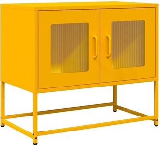 vidaXL Mueble TV acero laminado en frío amarillo mostaza 68x39x60,5 cm vidaXL