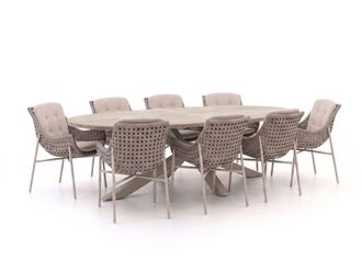 Manifesto Furniture Manifesto Novara/ROUGH-Y Ellips 240cm dining tuinset 9-delig