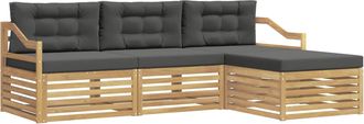 vidaXL Conjunto De Sof&aacute;s De Exterior 4 Uds. Blanco Y Antracita Vidaxl