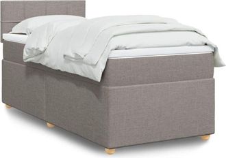 vidaXL Vidaxl - Cama Box Spring Con Colch&oacute;n Tela Gris Taupe 80x200 Cm
