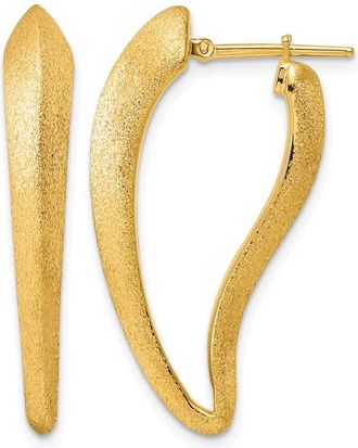 Diamond2Deal 14K Yellow Gold Tapered Knife Edge Hoop Earrings