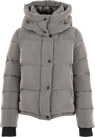 Moorer Fluweel Textuur Hoodie Jas - Dames - Winterjassen - Beige - S - Jassen