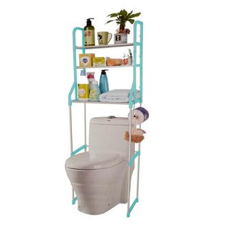 Trade Shop Trade Shop - Organizer 3 Mensole Scaffale Sopra Wc Bagno Lavanderia Salvaspazio Blu