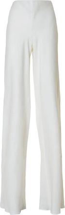 Alberta Ferretti Pantaloni in lino a vita alta - Bianco