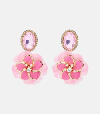 Dolce & Gabbana Embellished floral clip-on earrings