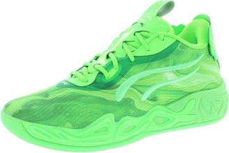 Puma Mens X Lamelo Ball Mb.04 Lo Team Basketball Sneakers Shoes - Black, Green Glare/Fizzy Light-green, 11.5