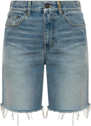 Chlo&eacute; Korte Broeken, Dames, Blauw, W28, Denim, Jeansshorts met vintage-effect