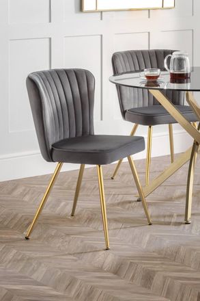 Julian Bowen Cannes Upholstered Dining Chair (Set of 2) in Grey
