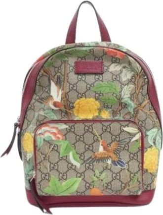 Gucci Pre-owned GG Supreme Canvas Rugzak - Dames - Vintage Rugzakken - Beige - ONE Size - Vintage
