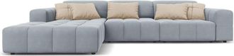 CXL by Christian Lacroix Sofá esquinero izquierdo 4 plazas de terciopelo azul claro