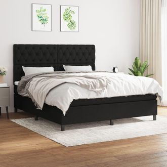 vidaXL Vidaxl - Cama Box Spring Con Colch&oacute;n Tela Negro 160x200 Cm