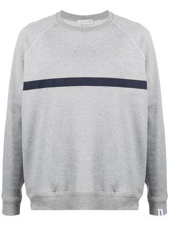 Mackintosh horizontal-stripe crew-neck sweatshirt - Grey