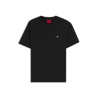 HUGO BOSS Relaxed-fit T-shirt in interlock cotton with embroidered shoulders