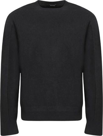 Ermenegildo Zegna Maglia - Heren - Ronde hals truien - Zwart - XL - Truien & Vesten