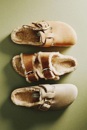 Birkenstock Boston Big Buckle Shearling Clogs