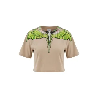 Marcelo Burlon Wing-Print Cotton T-Shirt - Beige
