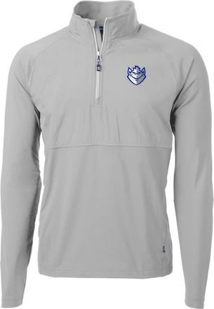 Cutter & Buck Mens Cutter & Buck Silver Saint Louis Billikens Adapt Eco Knit Hybrid Recycled Quarter-Zip Pullover Top at Nordstrom, Size Medium