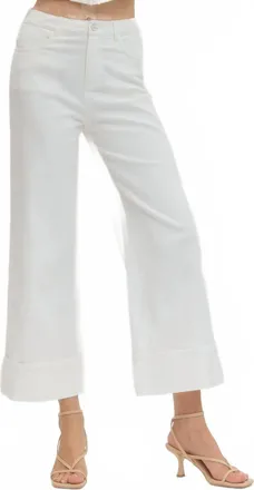 Entro Lillian Wide Leg Pants In Off White