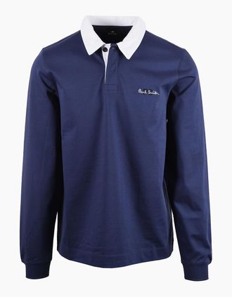 Paul Smith Mens PAUL SMITH CASUAL FIT RUGBY TOP INKY BLUE - Size: 40