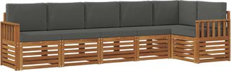 vidaXL Conjunto De Sof&aacute;s De Exterior 6 Uds. Natural Y Antracita Vidaxl