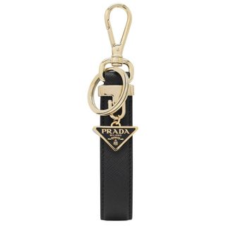 Prada Saffiano Leather Keychain - Dames - Sleutelhangers & Tashangers - Zwart - ONE Size - Leer - Accessoires
