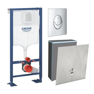 GROHE Set Marco De Soporte Grohe Solido Con Revestimiento Wedi I-board, Cromado, Con Revestimiento De Piedra Gris